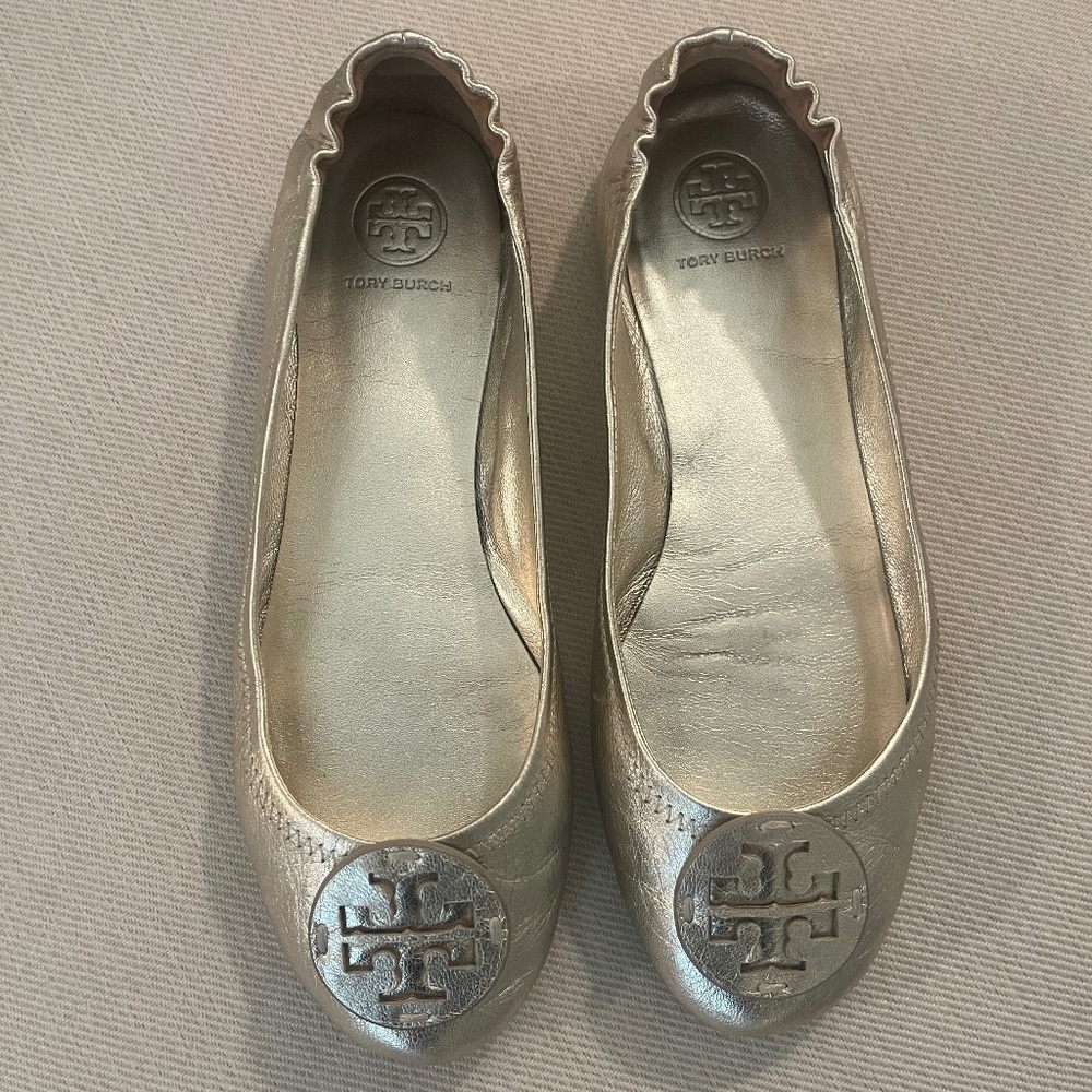 Tory Burch Gold Ballet Flats
